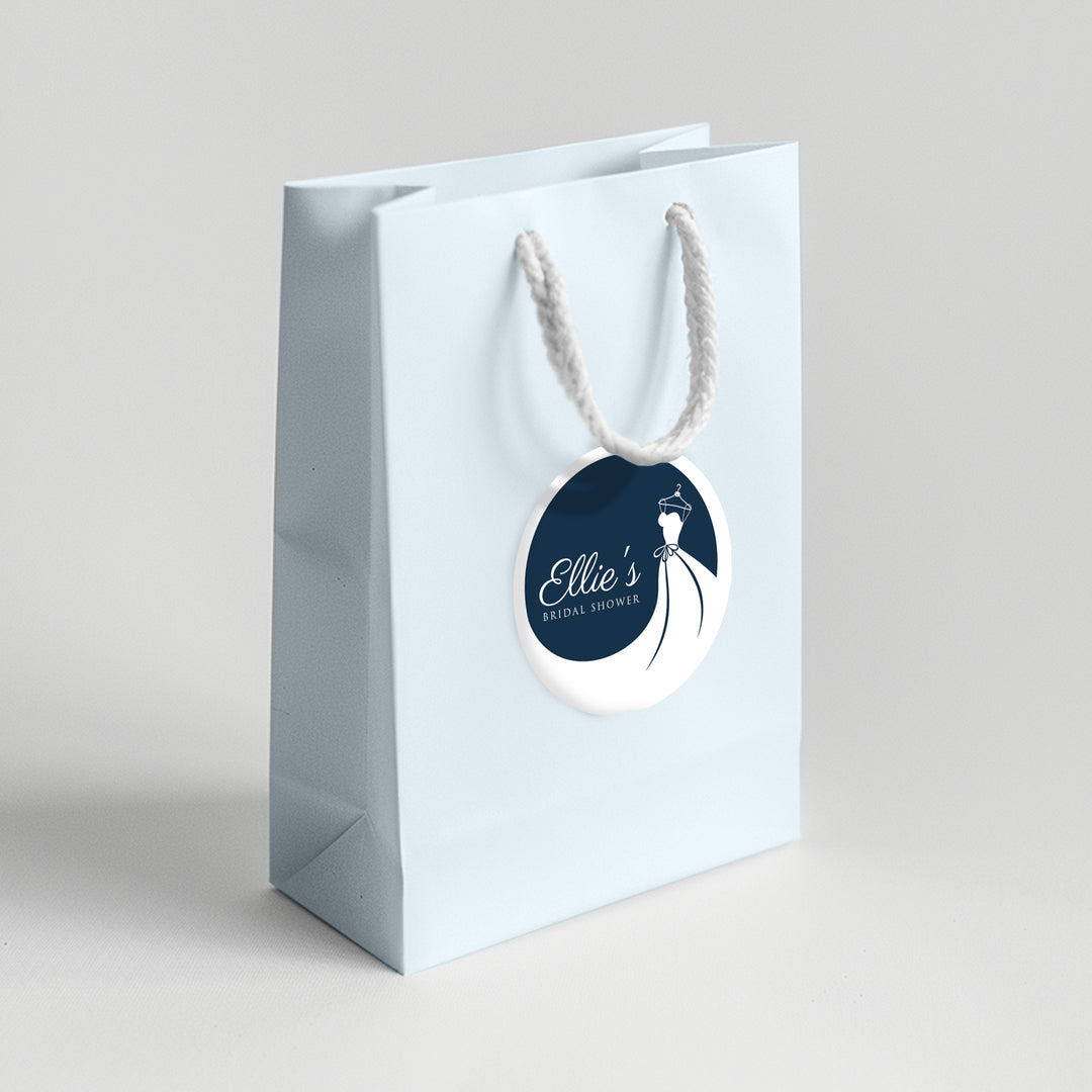 Wedding Dress Bridal Shower Favor Labels - iCustomLabel