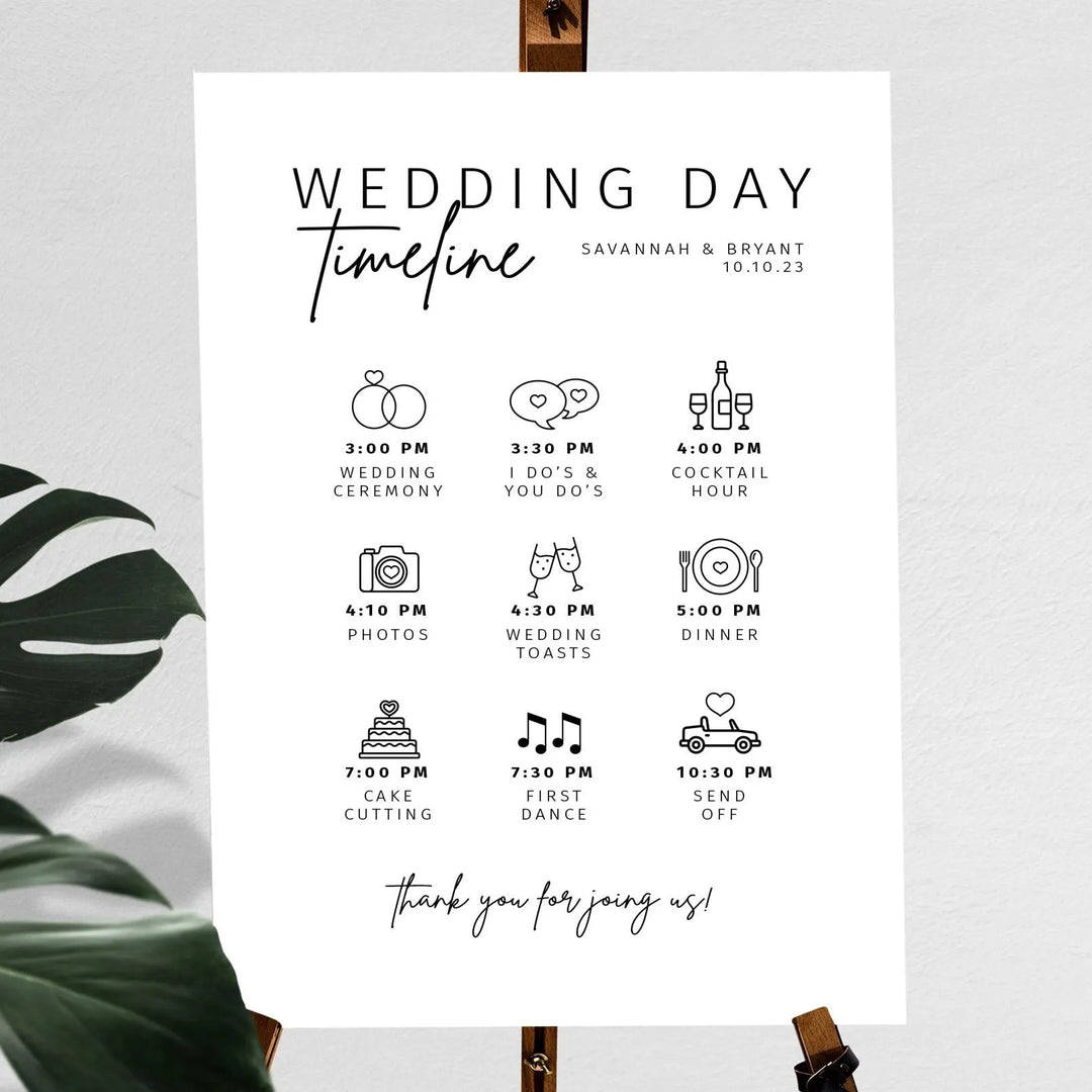 Wedding Timeline Sign - iCustomLabel