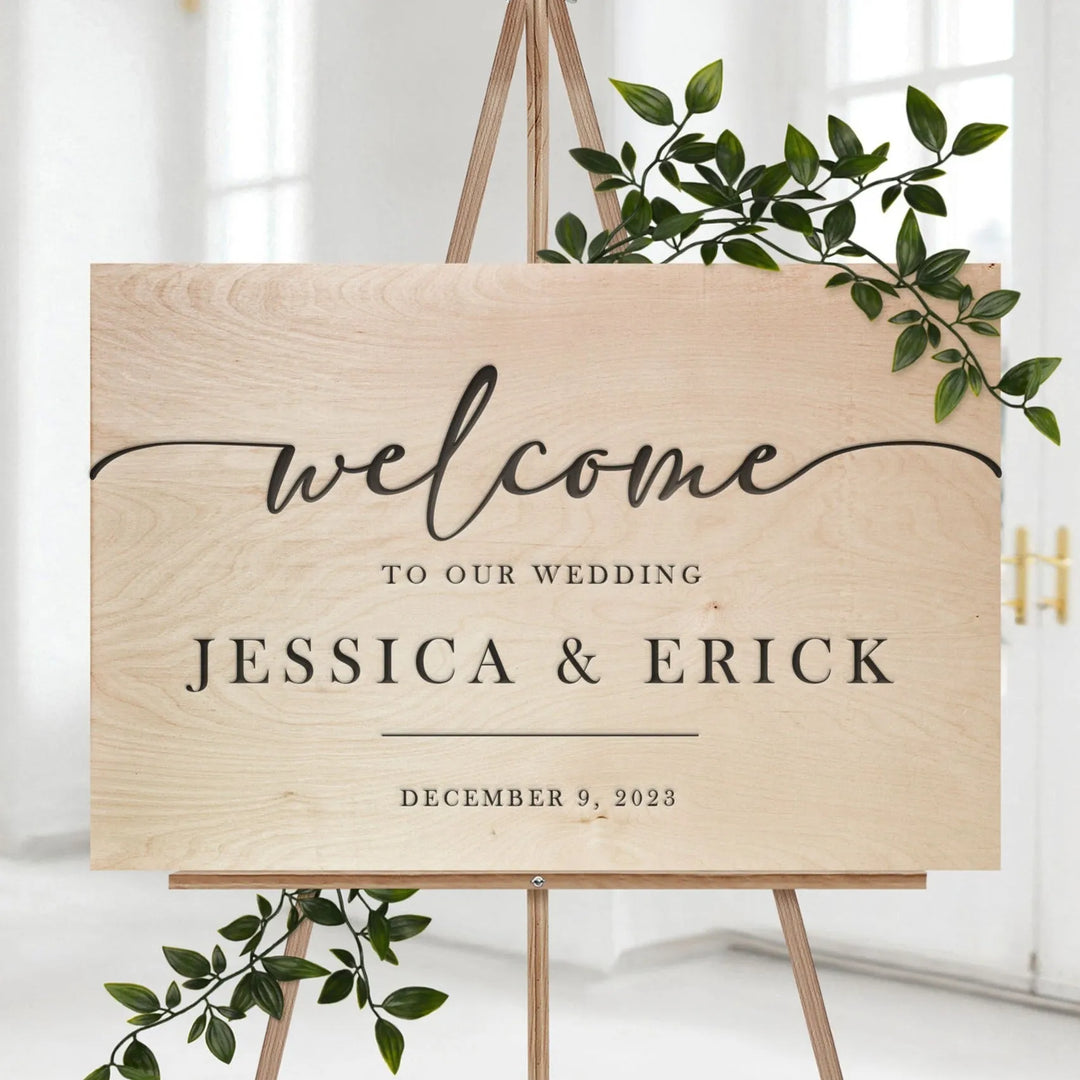 Wedding Welcome Wood Sign - iCustomLabel