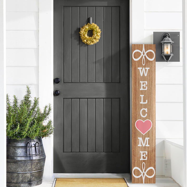 Welcome Heart Porch Leaner Welcome Sign - iCustomLabel
