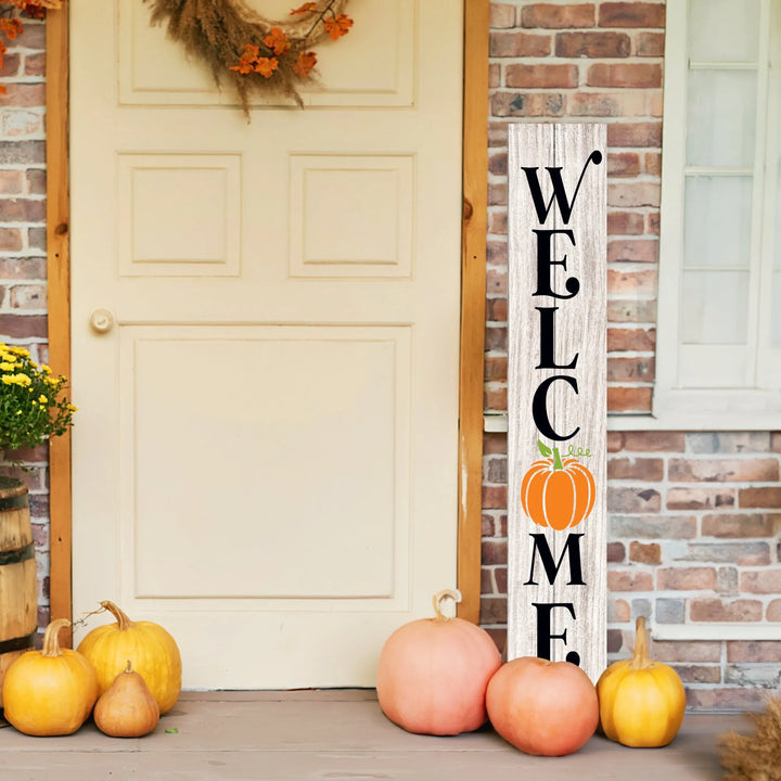 Welcome Pumpkin Sign Porch Leaner - iCustomLabel