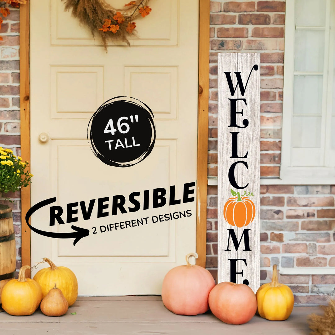 Welcome Pumpkin Sign Porch Leaner - iCustomLabel