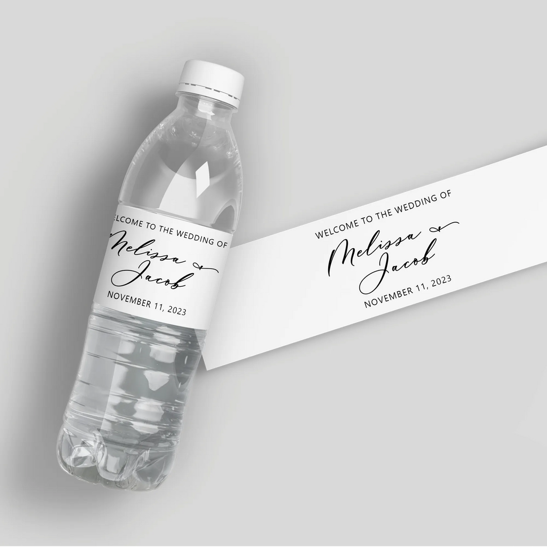 Welcome Wedding Water Bottle Labels - iCustomLabel