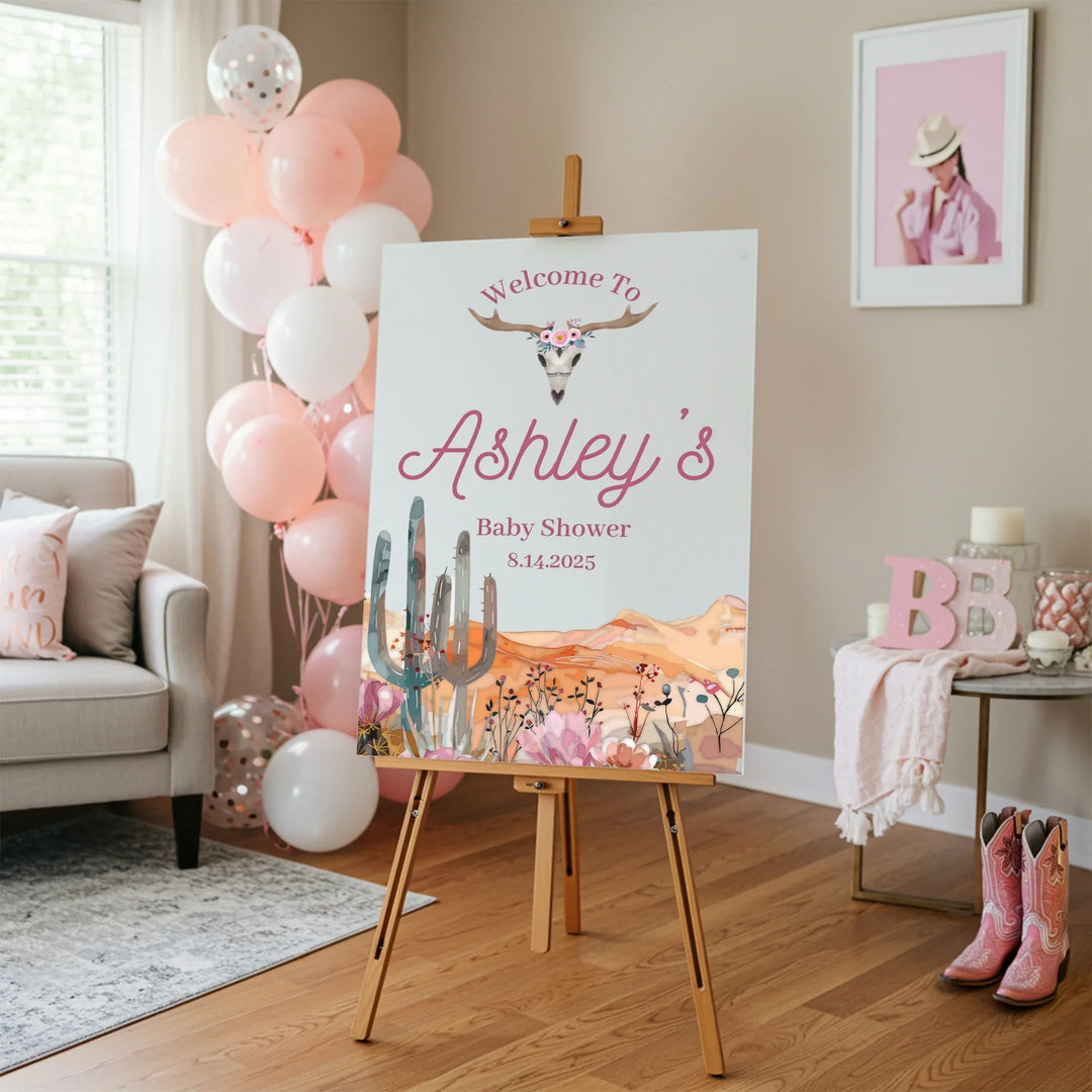 Western Baby Shower Sign - iCustomLabel
