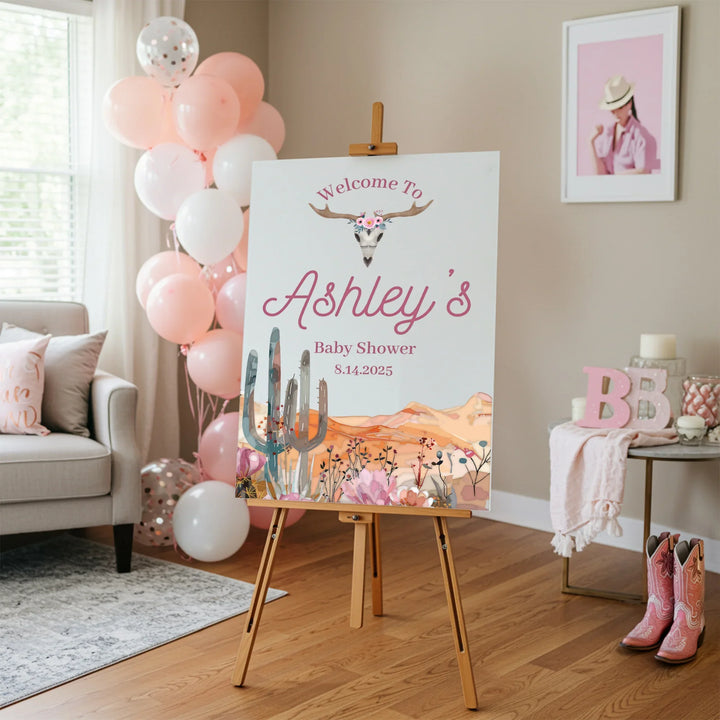 Western Baby Shower Sign - iCustomLabel