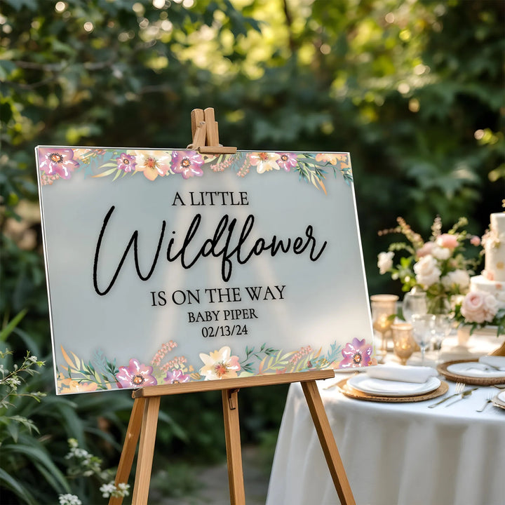 Wildflower Baby Shower Sign - iCustomLabel