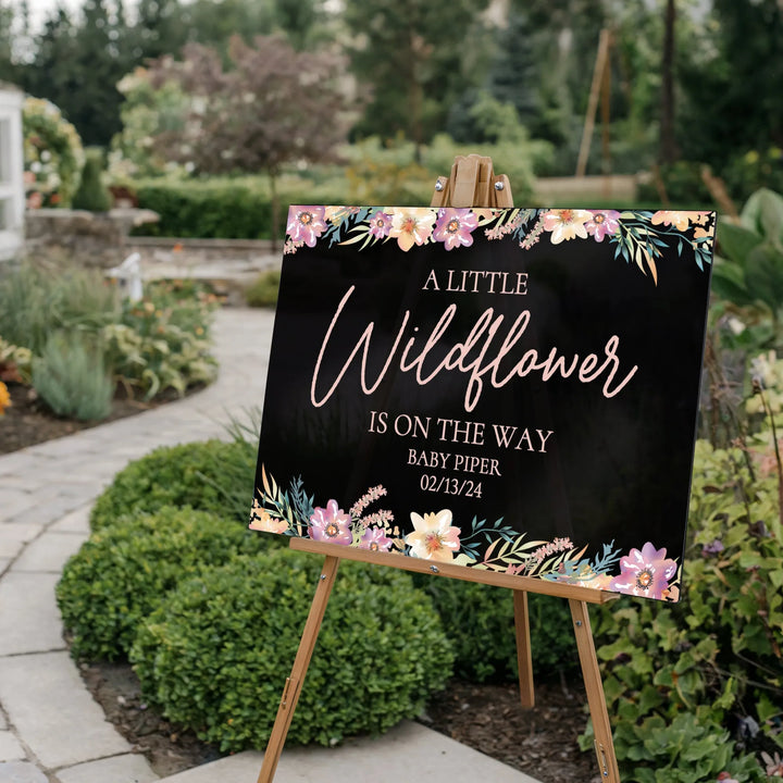 Wildflower Baby Shower Sign - iCustomLabel