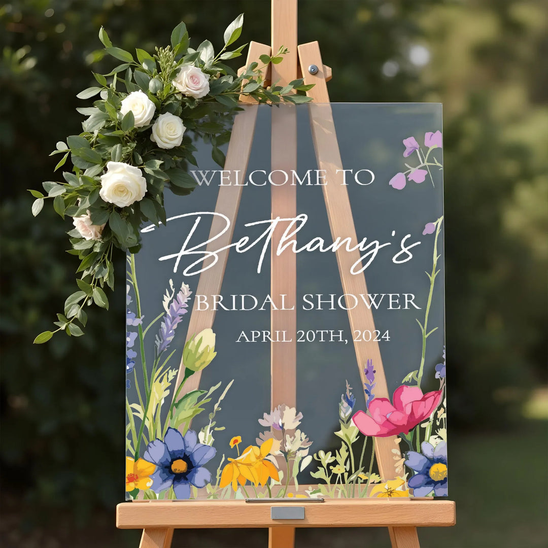 Wildflower Bridal Shower Welcome Sign - iCustomLabel