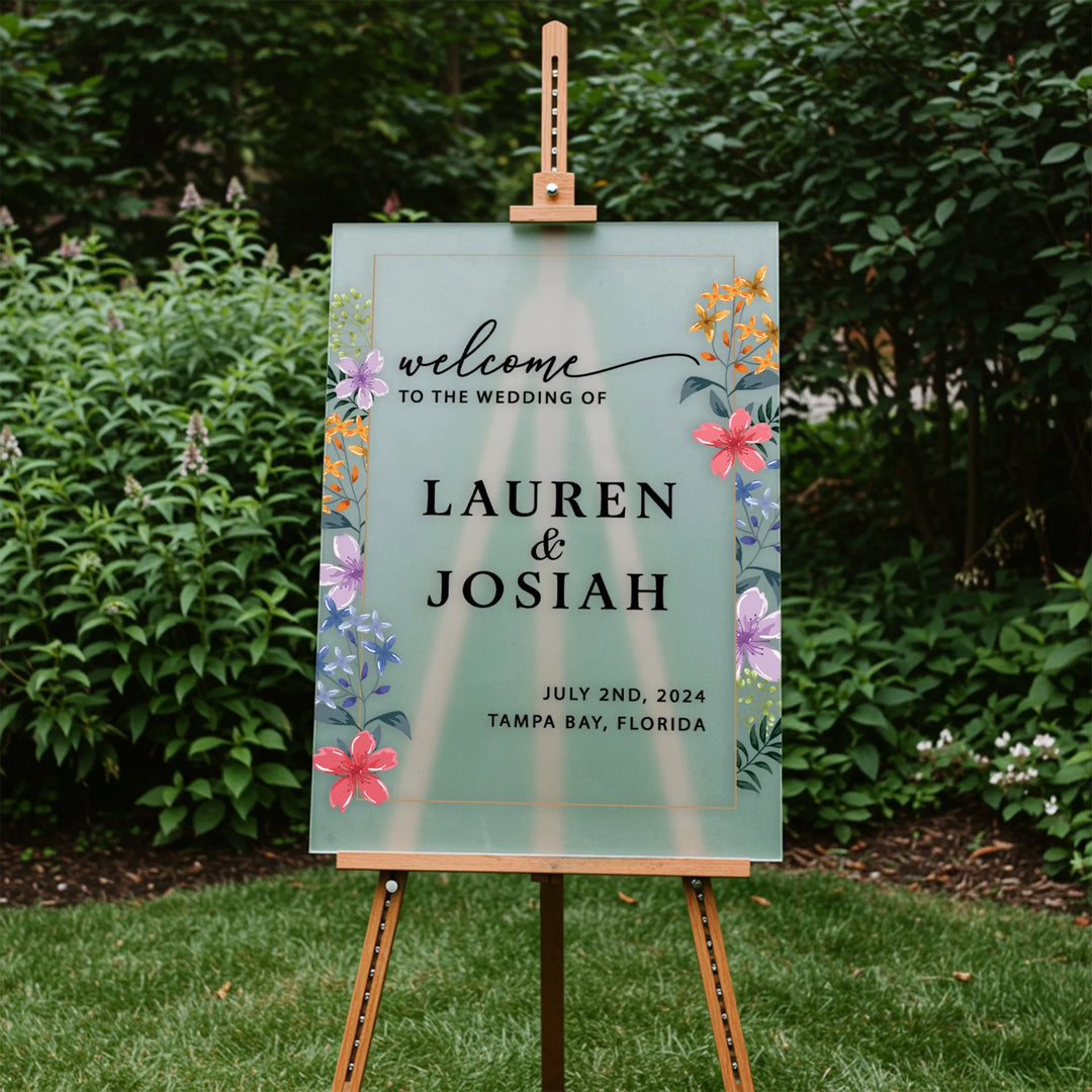 Wildflower Wedding Welcome Sign - iCustomLabel