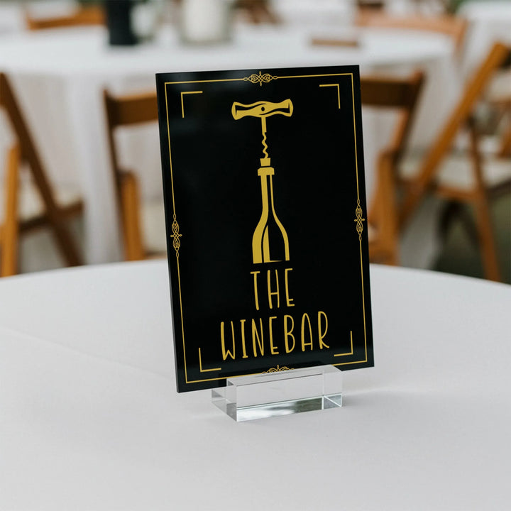 Wine Bar Wedding Table Sign - iCustomLabel
