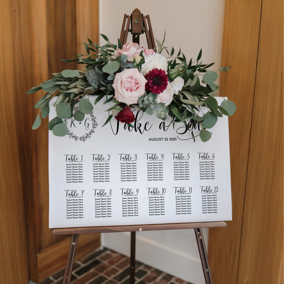 Wreath Wedding Seating Chart - iCustomLabel