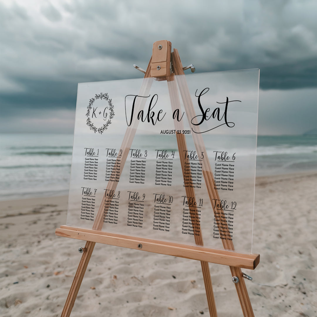 Wreath Wedding Seating Chart - iCustomLabel
