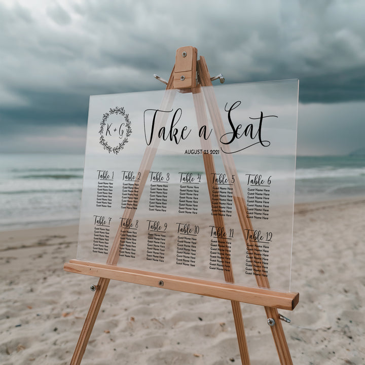 Wreath Wedding Seating Chart - iCustomLabel