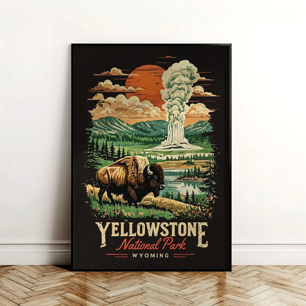 thumbnail image 2 of Yellowstone Park Touring Car Vintage Style Travel Decal - Multi-Color Vinyl Sticker - Made In USA 2 of 5