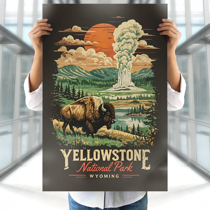 Yellowstone National Park Vintage Poster - iCustomLabel