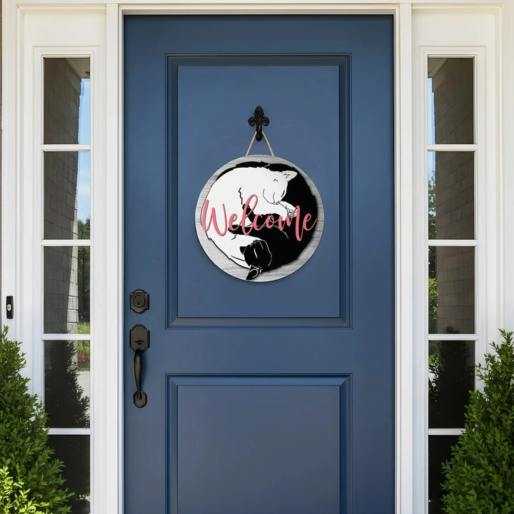 yin-yang-cat-welcome-front-door-decor-icustomlabel-2 - iCustomLabel