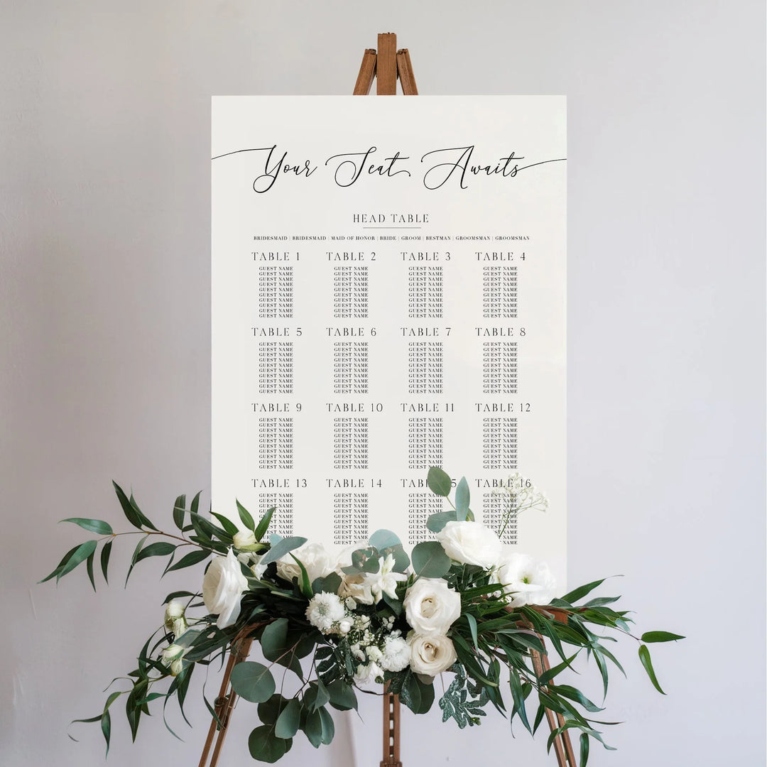 Your Seat Awaits Wedding Seating Chart - iCustomLabel