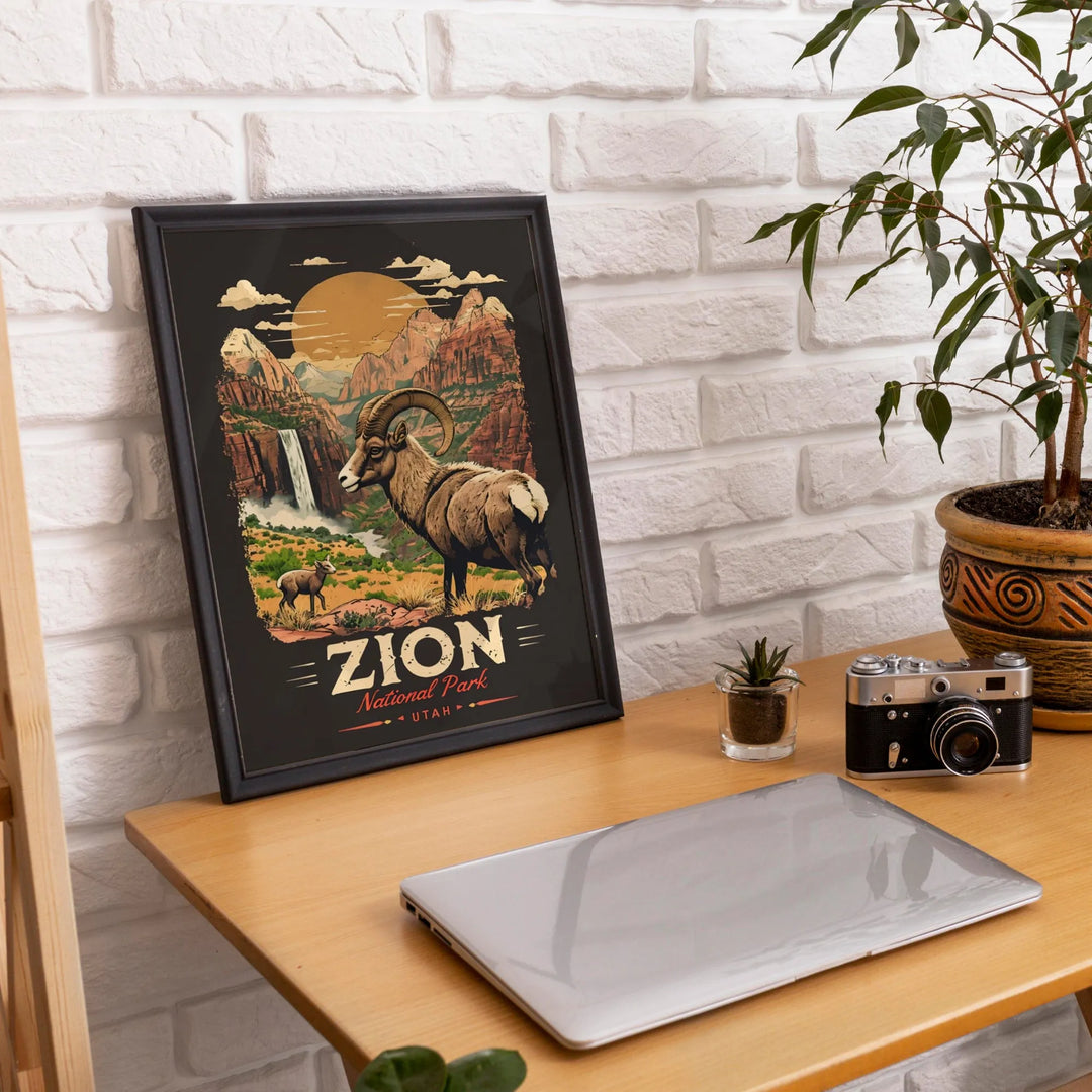 Zion National Park Vintage Poster - iCustomLabel
